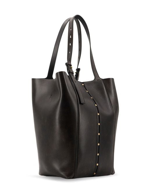 Golden Goose Deluxe Brand Black Shopping 24.7 Vintage Leather Shoulder Bag