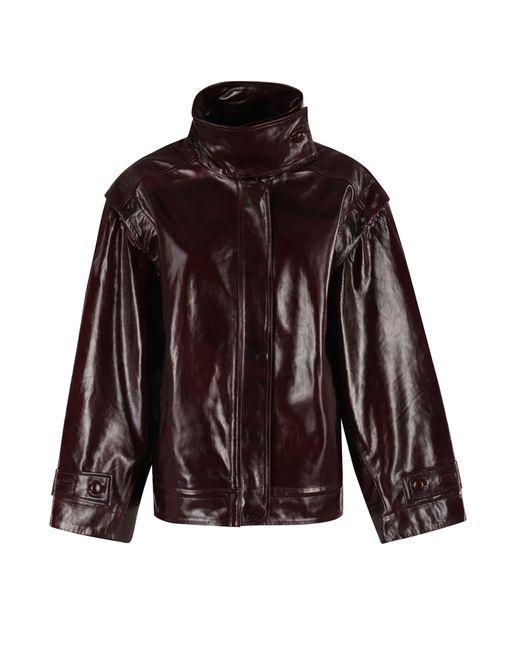 REMAIN Birger Christensen Brown Oversize Leather Jacket