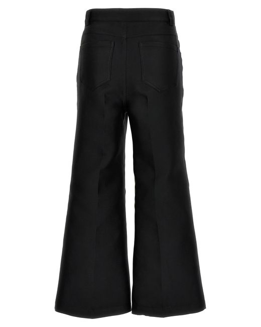 Giambattista Valli Black Cropped Silk Blend Pants
