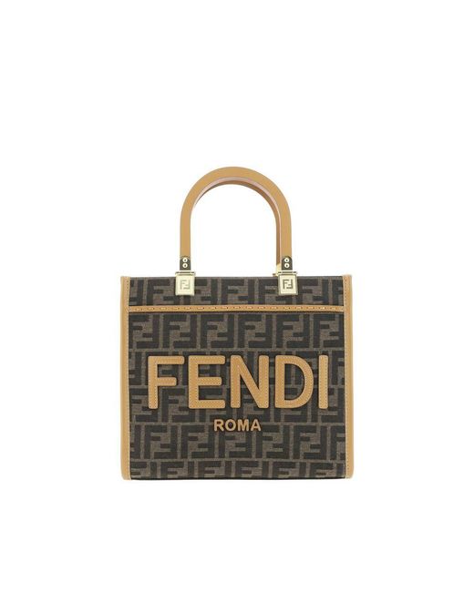 Fendi Multicolor Brown Fabric Shoulder Bag