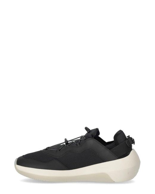 Emporio Armani Black Drawstring Fastening Mesh Sneakers for men