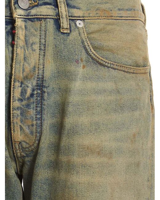 Maison Margiela Dirty Effect Jeans in Green for Men | Lyst