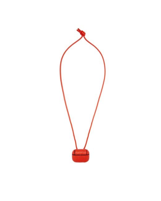 Bottega Veneta Red Intrecciato Airpods Pro Case for men