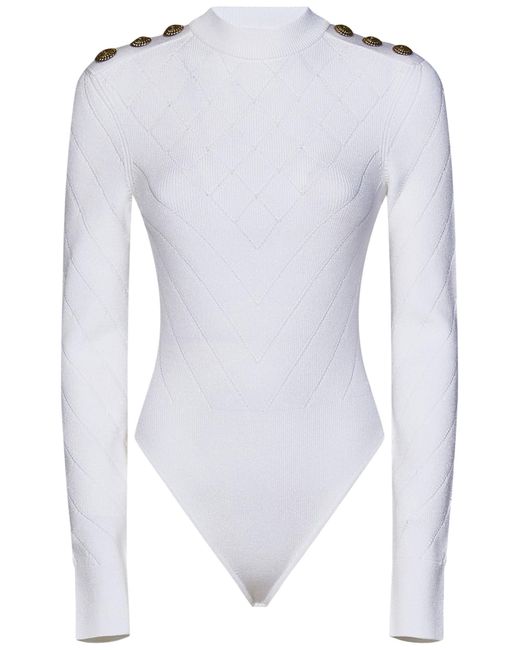 Balmain White Paris Bodysuit