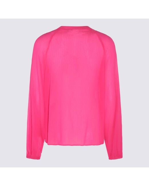 Essentiel Antwerp Pink Fuchsia Dripped Shirt