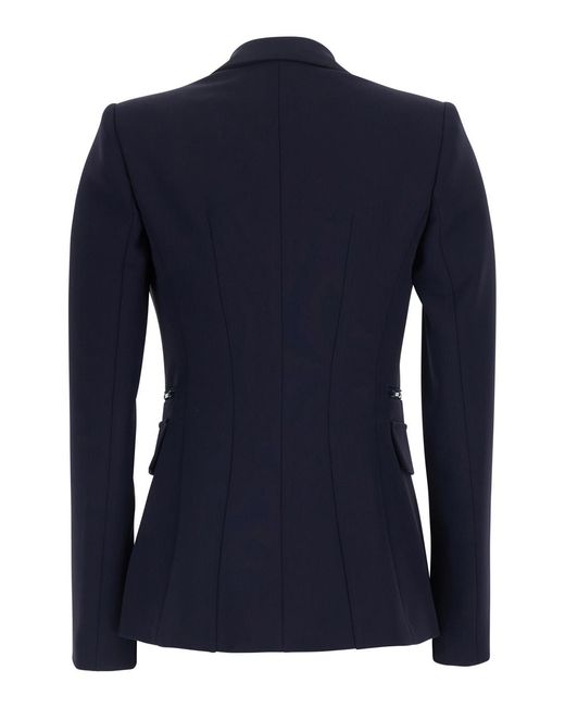 Elisabetta Franchi Blue Blazer Crepe Blazers