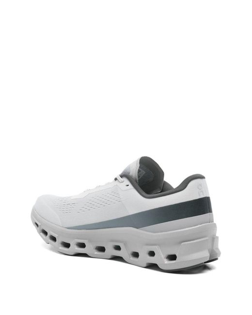 On Shoes White Cloudmonster 1 *Icon Glacier Recycled Mesh Sneakers With Cloudtec Cushioning System for men