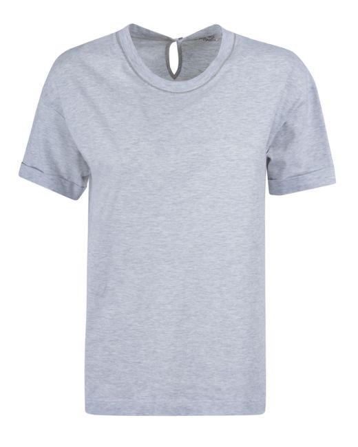 Peserico Blue Round Neck T-Shirt