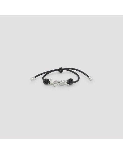 Saint Laurent Metallic Bracelet Leather Metal Jewellery for men