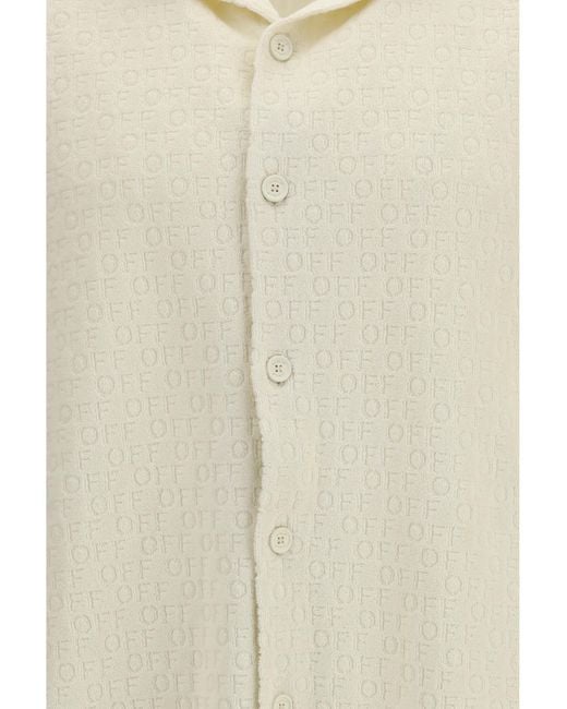 Off-White c/o Virgil Abloh White Bowling Shirt Terry Polyamide for men