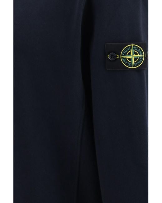 Stone Island Blue Crewneck Cotton Sweatshirt for men