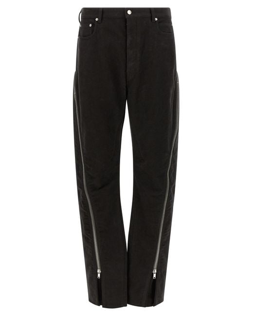 Rick Owens Black Cotton Flared Pants for men