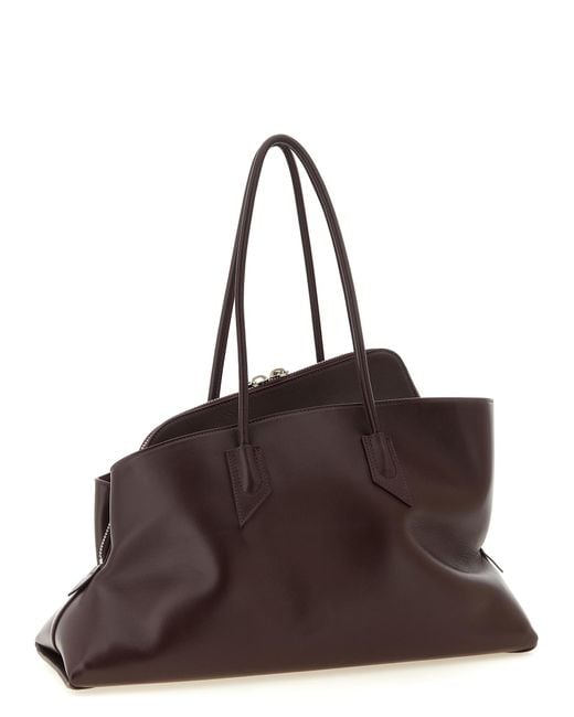 The Attico Brown Bovine Leather Shoulder Bag