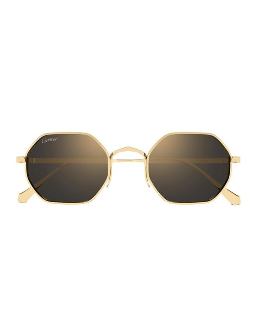 Cartier Brown Ct0627S Signature C De Sunglasses Titanio