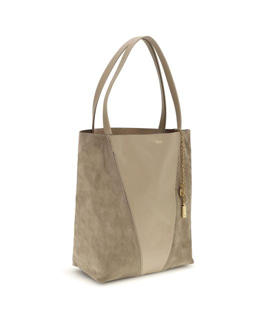 Chloé Natural Shoulder Bag Spin Leather