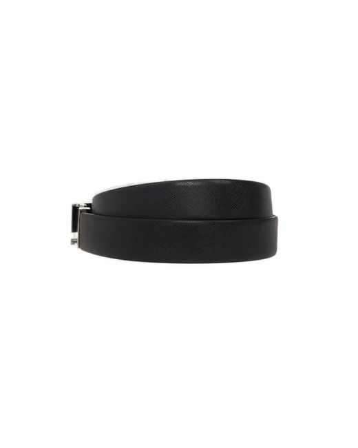 Giorgio Armani Black Reversible Belt With Interchangeable Buckles for men
