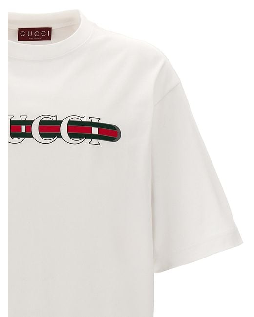 Gucci White Cotton T-Shirt for men