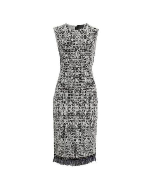 Givenchy Gray Knit Short Chain Dress_Black