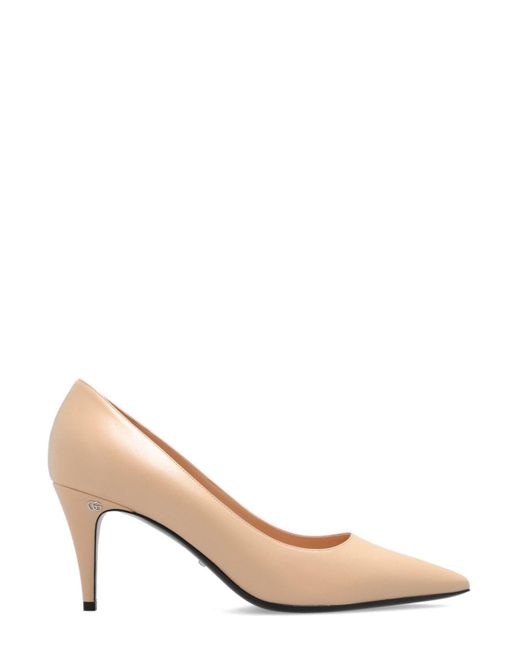 Gucci Natural Pointed Toe Slip-on Pumps