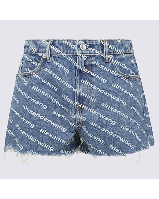 Alexander Wang Blue Deep And Cotton Bite Shorts