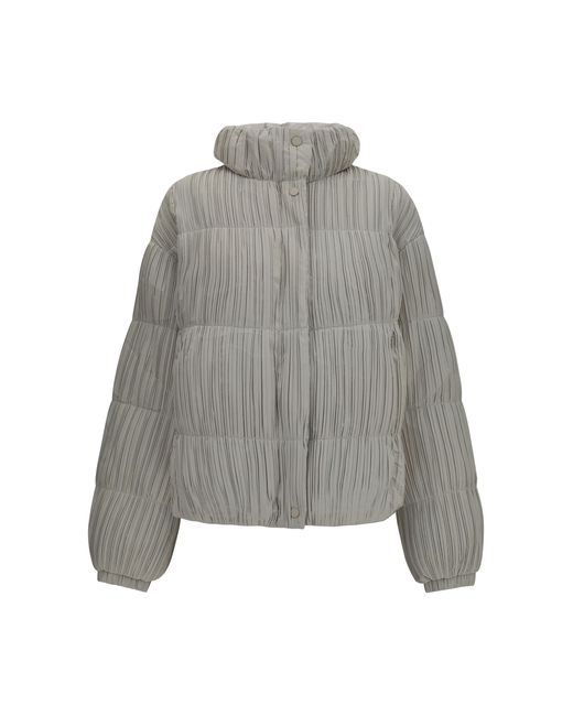 GONGDID DESIGN Gray Reversible High-Neck Puffer Jacket