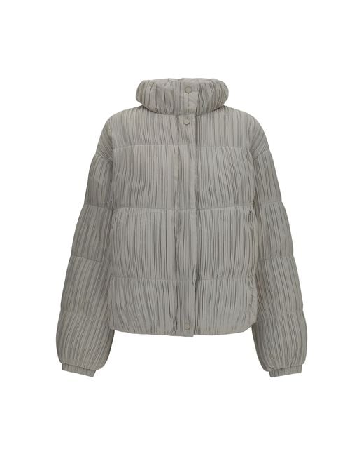 GONGDID DESIGN Gray Puffer Jacket Reversible High-Neck Inner Goose Down