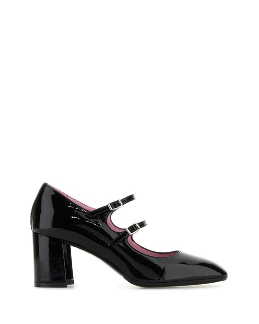CAREL PARIS Black Leather Alice Pumps