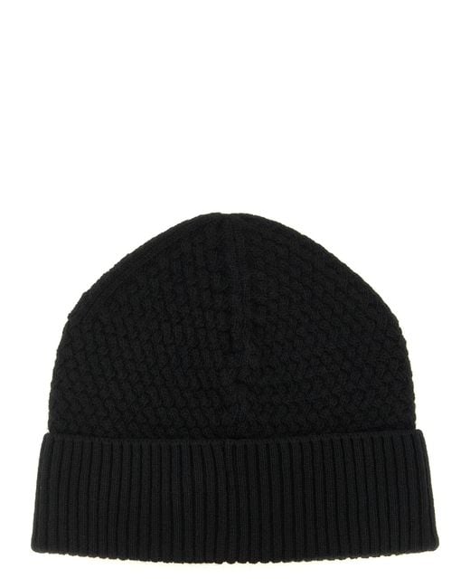 Moncler Black Leather Beanie Accessory for men