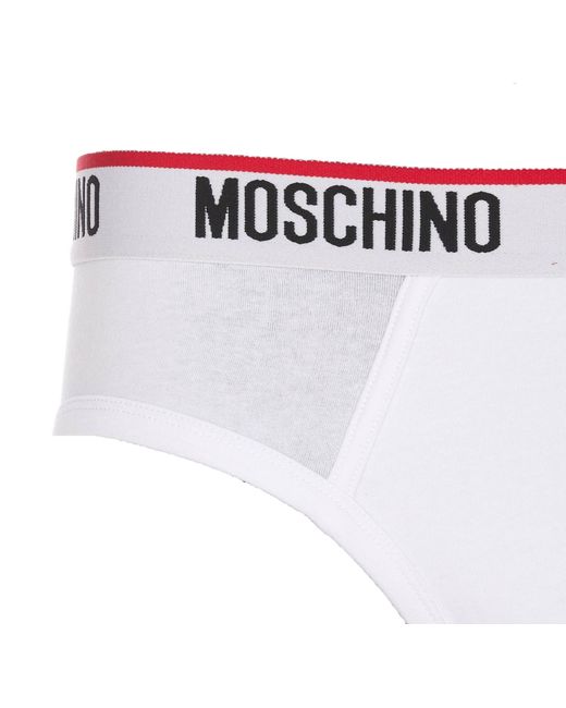 Moschino White Bipack Logo Band Slip for men