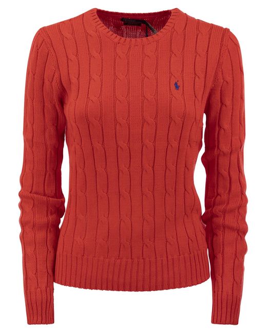 Polo Ralph Lauren Red Slim-Fit Cable Knit