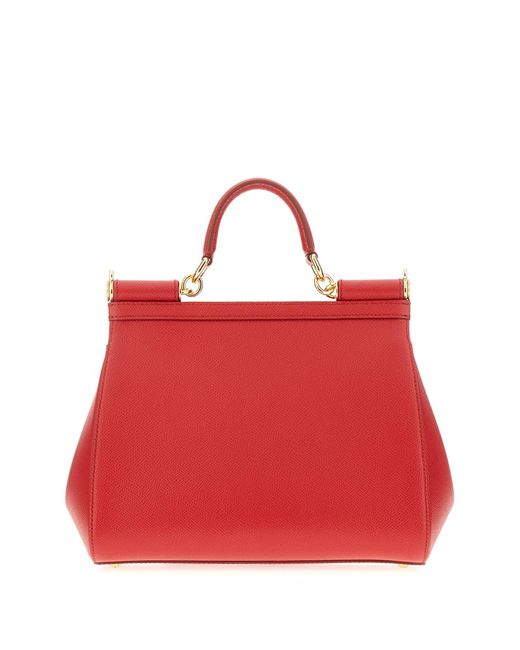 Dolce & Gabbana Leather Large Sicily Handbag in Red Lyst UK