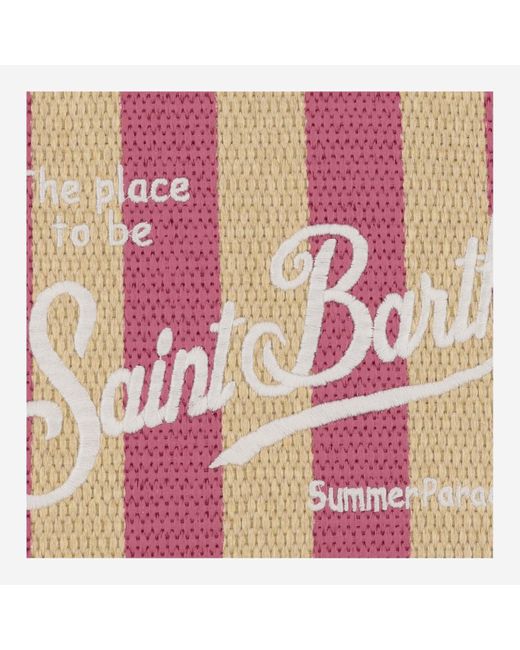 Mc2 Saint Barth Pink Colette Tote Bag With Striped Pattern