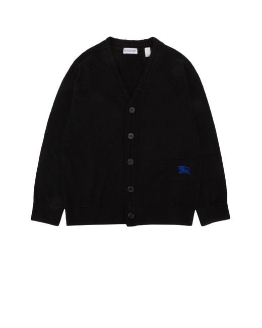 Burberry Black Ekd Patch Knitted Cardigan
