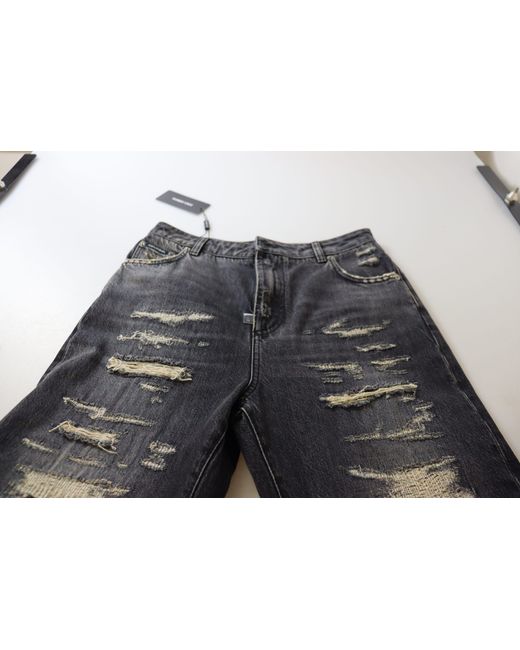 Dolce & Gabbana Black Distressed Jeans Ripped