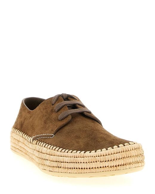 Loewe Brown Calfskin Espadrilles Shoe for men