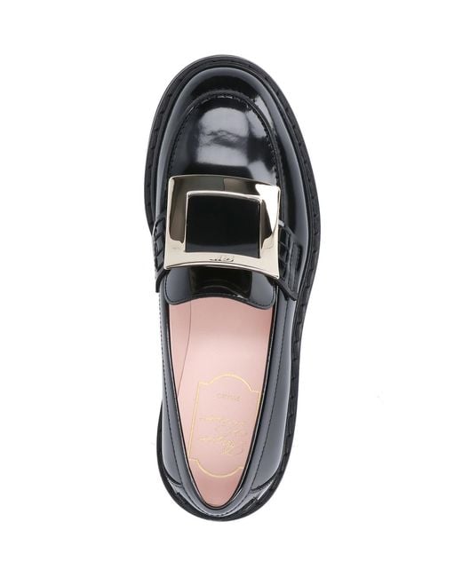 Roger Vivier Black Patent Leather Slip-On Moccasins