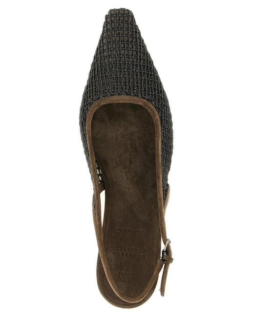 Brunello Cucinelli White Calfskin Ballet Flats