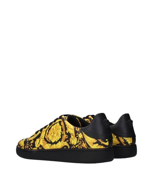 Versace Yellow Leather Chunky Sneakers for men