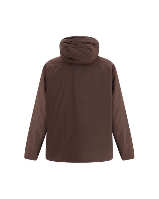 Herno Brown Hooded Down Jacket for men