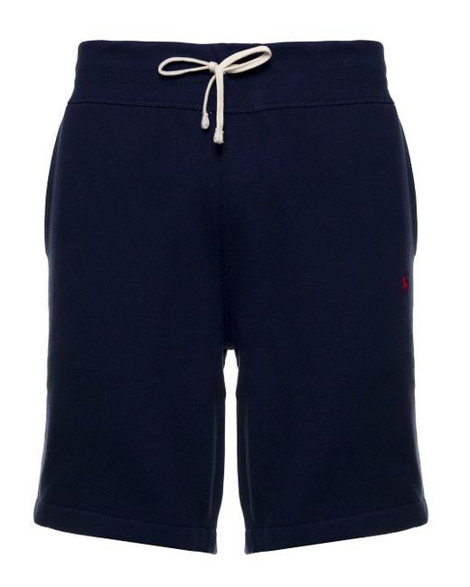 Polo Ralph Lauren Blue Cotton Blend Shorts With Logo for men