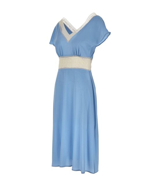 P.A.R.O.S.H. Blue Sesamo Silk Dress