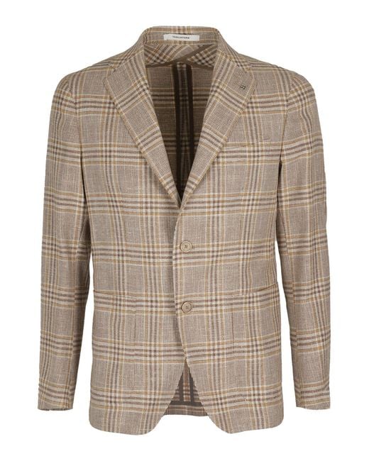 Tagliatore Brown Cot Galles Wool Single-Breasted Jacket for men