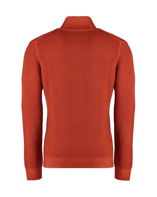 Moorer Red Todi Wool Turtleneck Sweater for men