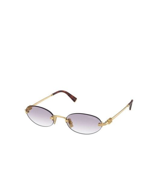 Miu Miu Metallic Miu Sunglasses Gradient- Gradient/ Metal Eyewear