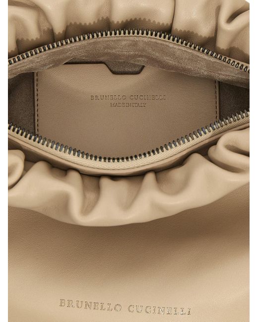 Brunello Cucinelli Natural 'Hobo Brioche' Crossbody Bag