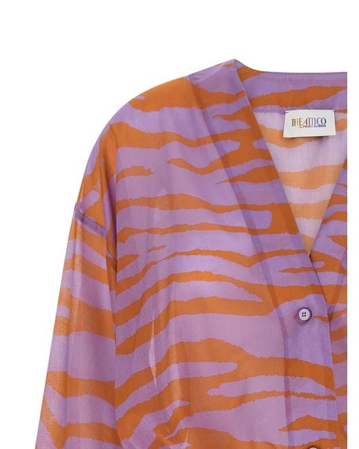The Attico Pink Cotton Short Dress