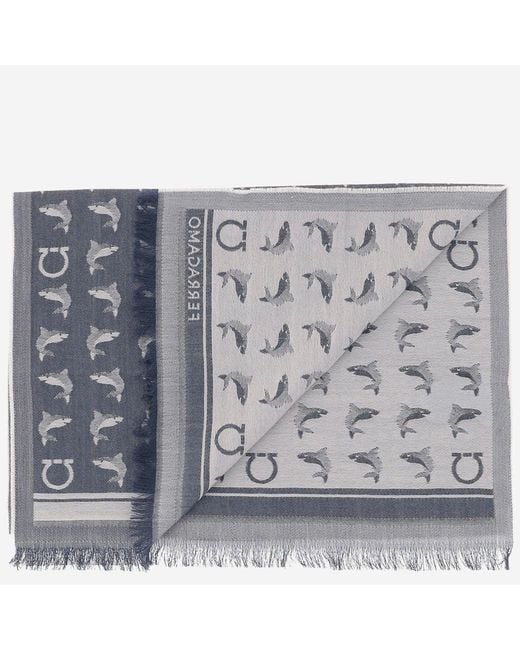 Ferragamo Metallic Scarf Wool for men