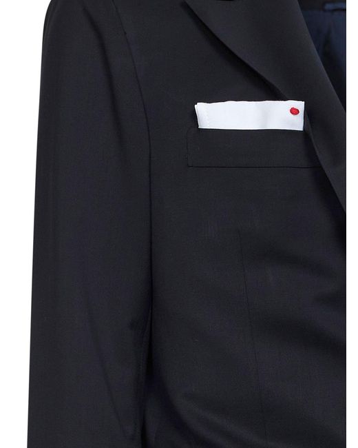 Kiton Blue Virgin Wool Single-Breasted Suit for men
