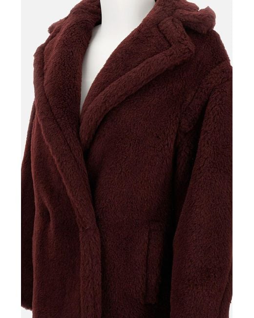 Max Mara Red Olga Teddy Short Coat