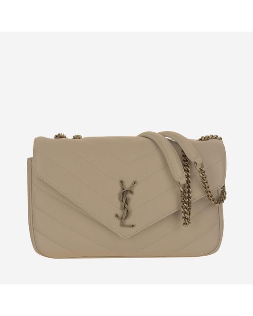 Saint Laurent Natural Medium Loulou Bag Lambskin Shoulder